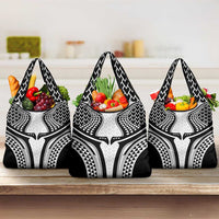 Hawaiian Kakau Art Tattoos Aquaman Style Grocery Bag White Version LT03 3-pack One Size White - Polynesian Pride