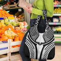 Hawaiian Kakau Art Tattoos Aquaman Style Grocery Bag White Version LT03 - Polynesian Pride