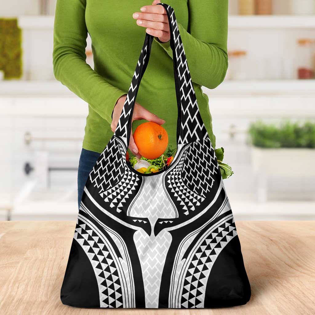 Hawaiian Kakau Art Tattoos Aquaman Style Grocery Bag White Version LT03 - Polynesian Pride