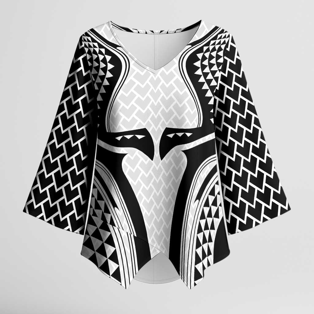 Hawaiian Kakau Art Tattoos Aquaman Style Kimono Sleeve Blouse White Version LT03 Female White - Polynesian Pride