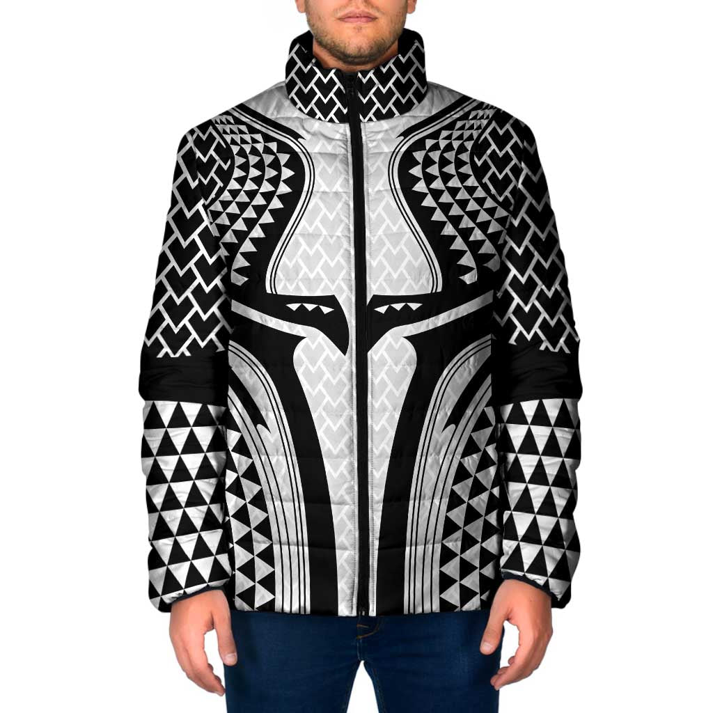 Hawaiian Kakau Art Tattoos Aquaman Style Padded Jacket White Version LT03 Men White - Polynesian Pride
