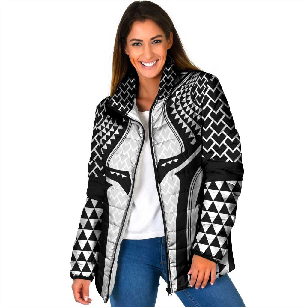 Hawaiian Kakau Art Tattoos Aquaman Style Padded Jacket White Version LT03 Women White - Polynesian Pride