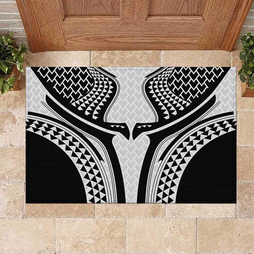 Hawaiian Kakau Art Tattoos Aquaman Style Rubber Doormat White Version LT03 White - Polynesian Pride