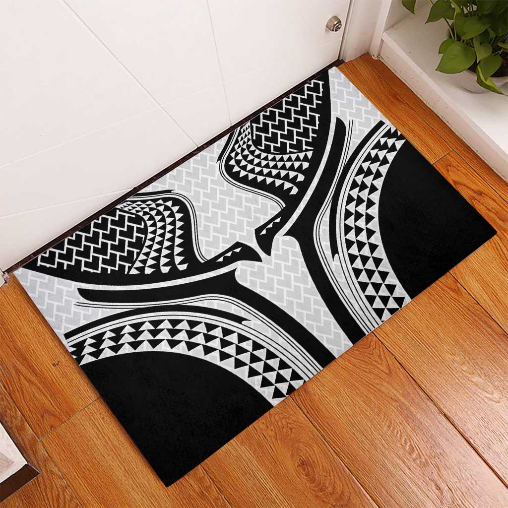 Hawaiian Kakau Art Tattoos Aquaman Style Rubber Doormat White Version LT03 - Polynesian Pride