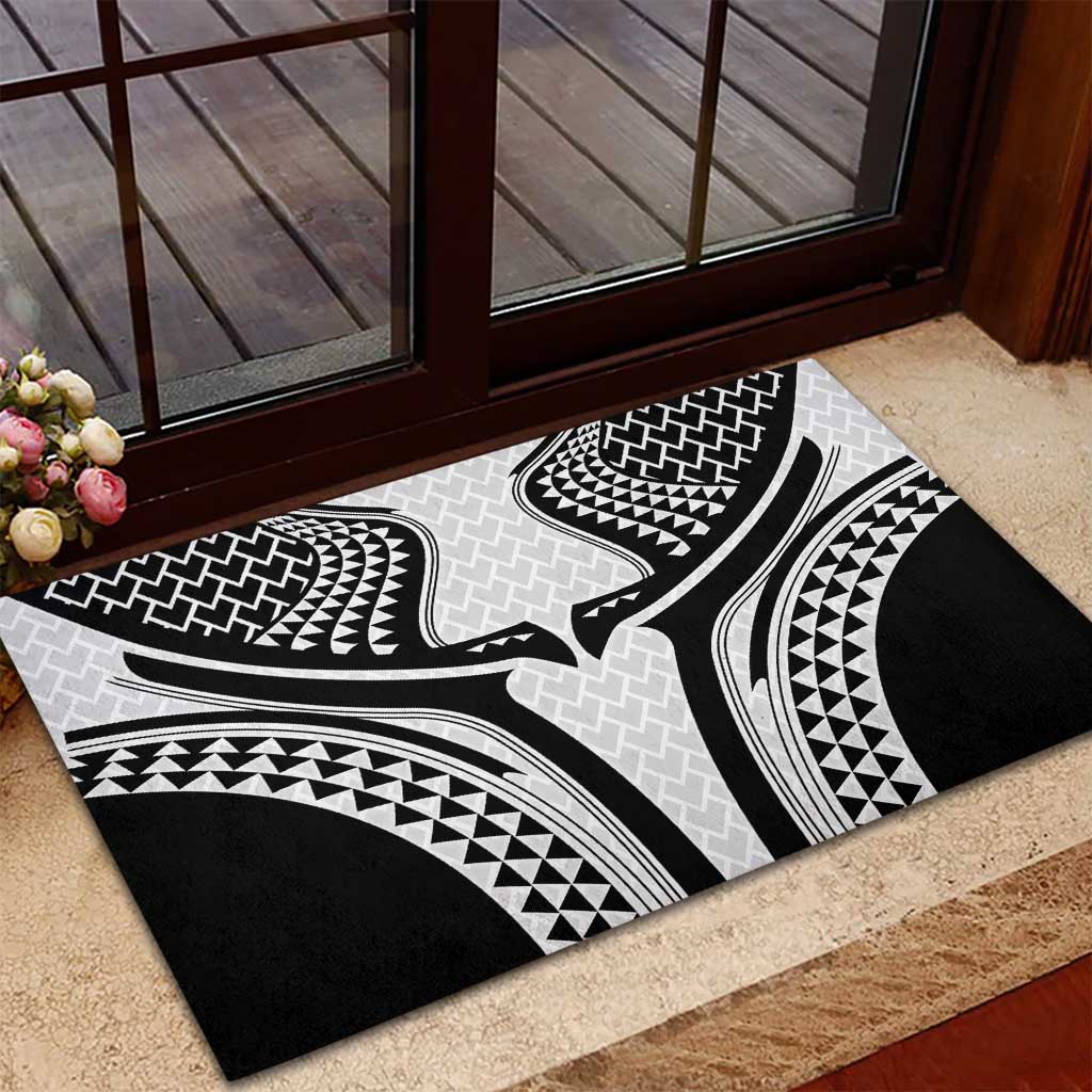 Hawaiian Kakau Art Tattoos Aquaman Style Rubber Doormat White Version LT03 - Polynesian Pride