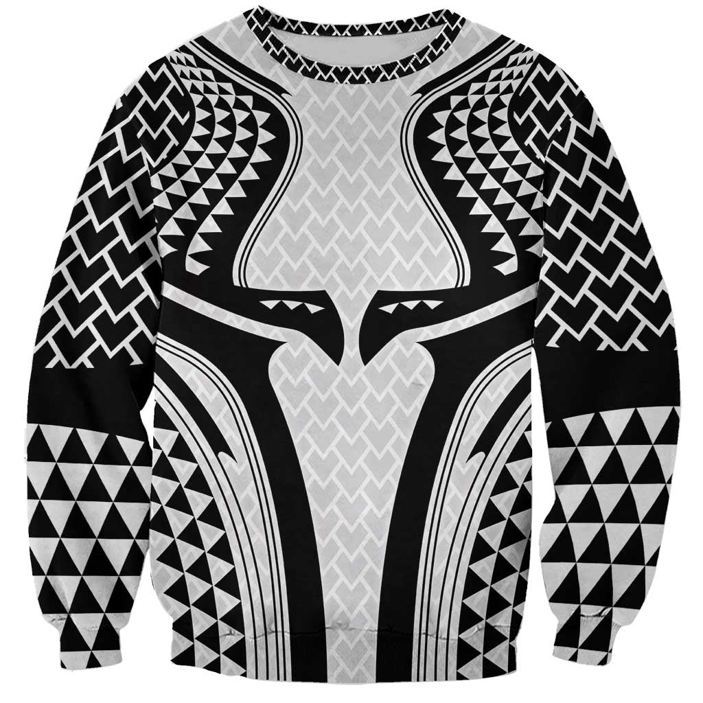 Hawaiian Kakau Art Tattoos Aquaman Style Sweatshirt White Version LT03 Unisex White - Polynesian Pride