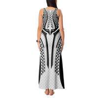 Hawaiian Kakau Art Tattoos Aquaman Style Tank Maxi Dress White Version LT03 - Polynesian Pride