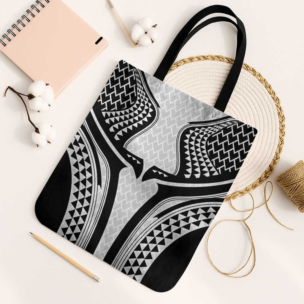 Hawaiian Kakau Art Tattoos Aquaman Style Tote Bag White Version LT03 Black Strap One Size White - Polynesian Pride