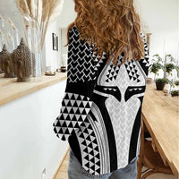 Hawaiian Kakau Art Tattoos Aquaman Style Women Casual Shirt White Version LT03 - Polynesian Pride