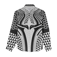 Hawaiian Kakau Art Tattoos Aquaman Style Women Casual Shirt White Version LT03 - Polynesian Pride