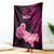 Polynesia Breast Cancer Blanket Butterfly and Flowers Ribbon Maori Tattoo Ethnic Black Style LT03 Black - Polynesian Pride