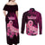 Polynesia Breast Cancer Couples Matching Off Shoulder Maxi Dress and Long Sleeve Button Shirts Butterfly and Flowers Ribbon Maori Tattoo Ethnic Black Style LT03 - Polynesian Pride