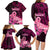 Polynesia Breast Cancer Family Matching Long Sleeve Bodycon Dress and Hawaiian Shirt Butterfly and Flowers Ribbon Maori Tattoo Ethnic Black Style LT03 - Polynesian Pride