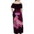 Polynesia Breast Cancer Family Matching Off Shoulder Maxi Dress and Hawaiian Shirt Butterfly and Flowers Ribbon Maori Tattoo Ethnic Black Style LT03 - Polynesian Pride