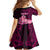 Polynesia Breast Cancer Family Matching Off Shoulder Short Dress and Hawaiian Shirt Butterfly and Flowers Ribbon Maori Tattoo Ethnic Black Style LT03 - Polynesian Pride