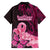 Polynesia Breast Cancer Family Matching Off Shoulder Short Dress and Hawaiian Shirt Butterfly and Flowers Ribbon Maori Tattoo Ethnic Black Style LT03 - Polynesian Pride