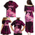 Polynesia Breast Cancer Family Matching Puletasi Dress and Hawaiian Shirt Butterfly and Flowers Ribbon Maori Tattoo Ethnic Black Style LT03 - Polynesian Pride