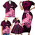 Polynesia Breast Cancer Family Matching Short Sleeve Bodycon Dress and Hawaiian Shirt Butterfly and Flowers Ribbon Maori Tattoo Ethnic Black Style LT03 - Polynesian Pride