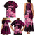 Polynesia Breast Cancer Family Matching Tank Maxi Dress and Hawaiian Shirt Butterfly and Flowers Ribbon Maori Tattoo Ethnic Black Style LT03 - Polynesian Pride