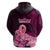 Polynesia Breast Cancer Hoodie Butterfly and Flowers Ribbon Maori Tattoo Ethnic Black Style LT03 - Polynesian Pride