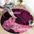 Polynesia Breast Cancer Round Carpet Butterfly and Flowers Ribbon Maori Tattoo Ethnic Black Style LT03 - Polynesian Pride