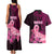 Custom Polynesia Breast Cancer Couples Matching Tank Maxi Dress and Hawaiian Shirt Butterfly and Flowers Ribbon Maori Tattoo Ethnic Black Style LT03 - Polynesian Pride