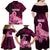 Custom Polynesia Breast Cancer Family Matching Off Shoulder Maxi Dress and Hawaiian Shirt Butterfly and Flowers Ribbon Maori Tattoo Ethnic Black Style LT03 - Polynesian Pride