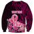 Custom Polynesia Breast Cancer Sweatshirt Butterfly and Flowers Ribbon Maori Tattoo Ethnic Black Style LT03 - Polynesian Pride