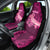 Polynesia Breast Cancer Car Seat Cover Butterfly and Flowers Ribbon Maori Tattoo Ethnic Pink Style LT03 - Polynesian Pride