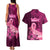 Polynesia Breast Cancer Couples Matching Tank Maxi Dress and Hawaiian Shirt Butterfly and Flowers Ribbon Maori Tattoo Ethnic Pink Style LT03 - Polynesian Pride