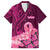 Polynesia Breast Cancer Family Matching Long Sleeve Bodycon Dress and Hawaiian Shirt Butterfly and Flowers Ribbon Maori Tattoo Ethnic Pink Style LT03 Dad's Shirt - Short Sleeve Pink - Polynesian Pride