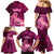 Polynesia Breast Cancer Family Matching Mermaid Dress and Hawaiian Shirt Butterfly and Flowers Ribbon Maori Tattoo Ethnic Pink Style LT03 - Polynesian Pride