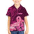 Polynesia Breast Cancer Family Matching Puletasi Dress and Hawaiian Shirt Butterfly and Flowers Ribbon Maori Tattoo Ethnic Pink Style LT03 Son's Shirt Pink - Polynesian Pride