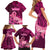 Polynesia Breast Cancer Family Matching Short Sleeve Bodycon Dress and Hawaiian Shirt Butterfly and Flowers Ribbon Maori Tattoo Ethnic Pink Style LT03 - Polynesian Pride