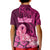 Polynesia Breast Cancer Kid Polo Shirt Butterfly and Flowers Ribbon Maori Tattoo Ethnic Pink Style LT03 - Polynesian Pride