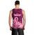 Polynesia Breast Cancer Men Tank Top Butterfly and Flowers Ribbon Maori Tattoo Ethnic Pink Style LT03 - Polynesian Pride