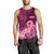 Polynesia Breast Cancer Men Tank Top Butterfly and Flowers Ribbon Maori Tattoo Ethnic Pink Style LT03 - Polynesian Pride