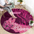 Polynesia Breast Cancer Round Carpet Butterfly and Flowers Ribbon Maori Tattoo Ethnic Pink Style LT03 - Polynesian Pride