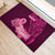 Polynesia Breast Cancer Rubber Doormat Butterfly and Flowers Ribbon Maori Tattoo Ethnic Pink Style LT03 - Polynesian Pride