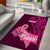 Custom Polynesia Breast Cancer Area Rug Butterfly and Flowers Ribbon Maori Tattoo Ethnic Pink Style LT03 - Polynesian Pride