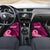 Custom Polynesia Breast Cancer Car Mats Butterfly and Flowers Ribbon Maori Tattoo Ethnic Pink Style LT03 - Polynesian Pride