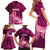 Custom Polynesia Breast Cancer Family Matching Short Sleeve Bodycon Dress and Hawaiian Shirt Butterfly and Flowers Ribbon Maori Tattoo Ethnic Pink Style LT03 - Polynesian Pride