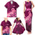 Custom Polynesia Breast Cancer Family Matching Tank Maxi Dress and Hawaiian Shirt Butterfly and Flowers Ribbon Maori Tattoo Ethnic Pink Style LT03 - Polynesian Pride