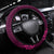 Custom Polynesia Breast Cancer Steering Wheel Cover Butterfly and Flowers Ribbon Maori Tattoo Ethnic Pink Style