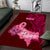 Polynesia Breast Cancer Area Rug Butterfly and Flowers Ribbon Maori Tattoo Ethnic Red Style LT03 Red - Polynesian Pride