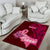 Polynesia Breast Cancer Area Rug Butterfly and Flowers Ribbon Maori Tattoo Ethnic Red Style LT03 - Polynesian Pride