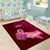 Polynesia Breast Cancer Area Rug Butterfly and Flowers Ribbon Maori Tattoo Ethnic Red Style LT03 - Polynesian Pride