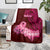 Polynesia Breast Cancer Blanket Butterfly and Flowers Ribbon Maori Tattoo Ethnic Red Style LT03 - Polynesian Pride