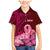 Polynesia Breast Cancer Family Matching Mermaid Dress and Hawaiian Shirt Butterfly and Flowers Ribbon Maori Tattoo Ethnic Red Style LT03 Son's Shirt Red - Polynesian Pride