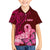 Polynesia Breast Cancer Family Matching Puletasi Dress and Hawaiian Shirt Butterfly and Flowers Ribbon Maori Tattoo Ethnic Red Style LT03 Son's Shirt Red - Polynesian Pride